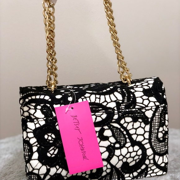 Betsey Johnson Lady Lace Chain Strap shoulder Bag - Picture 4 of 7